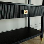 Стеллаж Elsa Dreams Black со стеклянными полками и ящиком варинант исполнения - 5 | Loft Concept в Самаре