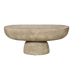 Столик кофейный кремового цвета с овальной столешницей и круглым основанием Cream Dalmen Table варинант исполнения - 1 | Loft Concept в Самаре