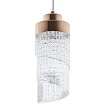 Подвесной светильник со спиралевидным плафоном из акрила Spiral Acrylic Gold Hanging Lamp варинант исполнения - 1 | Loft Concept в Самаре