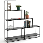 Ступенчатый стеллаж Menzie Steps Metal Rack Black варинант исполнения - 2 | Loft Concept в Самаре