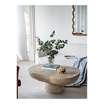 Столик кофейный кремового цвета с овальной столешницей и круглым основанием Cream Dalmen Table варинант исполнения - 6 | Loft Concept в Самаре