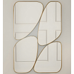 Зеркало в ассиметричной раме золотистого цвета Chaotic варинант исполнения - 2 | Loft Concept в Самаре