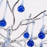 Люстра овальная с синими стеклянными подвесками в форме капель FAIRYTREE Light варинант исполнения - 1 | Loft Concept в Самаре