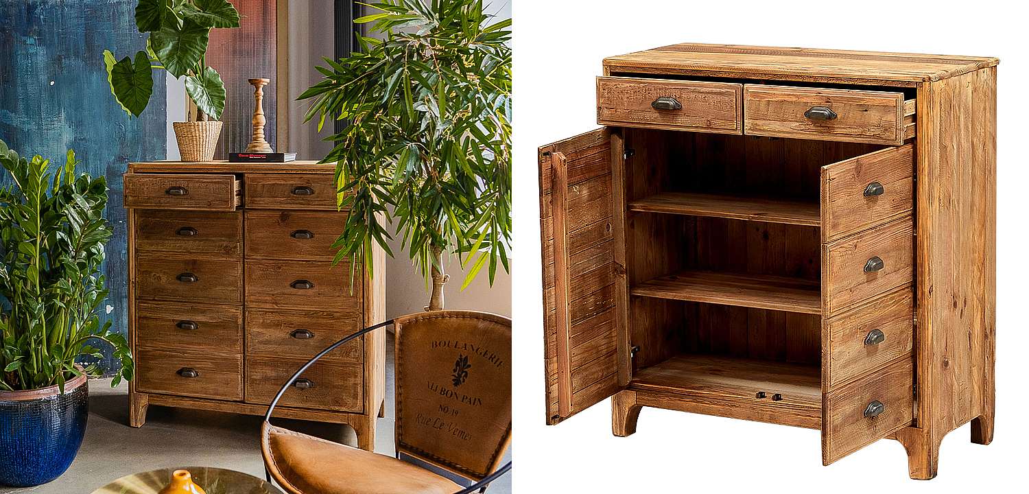 Комод из массива сосны в стиле лофт Pauley Loft Chest of Drawers Комод из массива сосны в стиле лофт Pauley Loft Chest of Drawers - Loft-Concept в Самаре