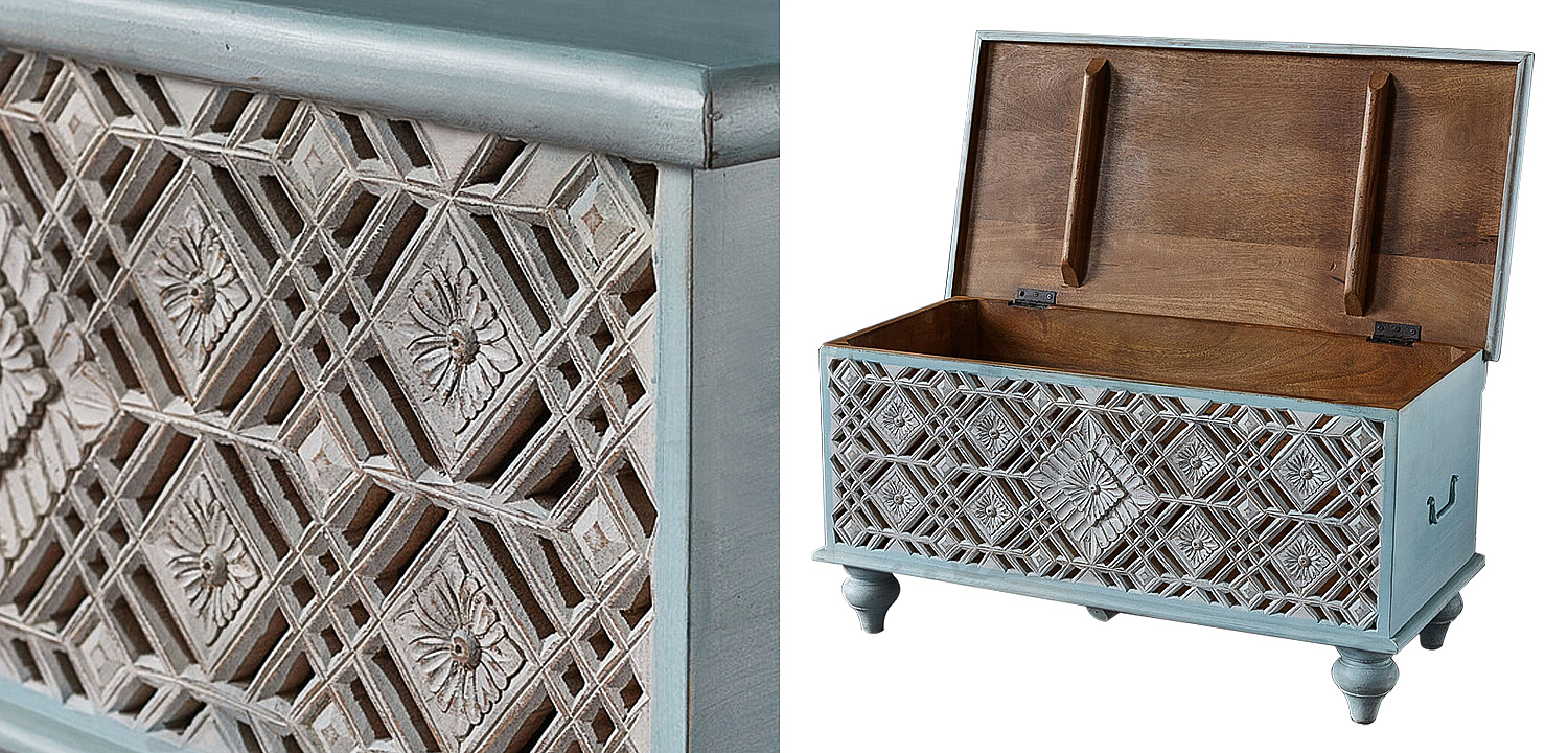Сундук резной Vimal Carved Wood Chest Сундук резной Vimal Carved Wood Chest - Loft-Concept в Самаре