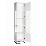 Шкаф-витрина белая с полками и стеклянной дверью Strict Lines варинант исполнения - 2 | Loft Concept в Самаре