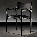 Стул дизайнерский с плетеным сидением Kronos Dining Chair Black варинант исполнения - 3 | Loft Concept в Самаре