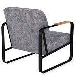 Кресло серый велюр с жесткими подлокотниками на полозьях Ashton варинант исполнения - 3 | Loft Concept в Самаре