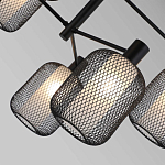 Люстра потолочная с абажурами из металлической сетки Loft Grid Pendant Gold варинант исполнения - 6 | Loft Concept в Самаре