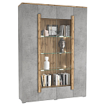 Шкаф-витрина с фасадом серого цвета 4-х дверная Grace of Furniture варинант исполнения - 1 | Loft Concept в Самаре