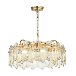 Люстра подвесная круглая с хрустальными овальными подвесками Harmonica варинант исполнения - 2 | Loft Concept в Самаре