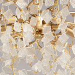 Люстра подвесная золотого цвета с декоративными ветвями и прозрачными рельефными подвесками FAIRYTREE Light варинант исполнения - 9 | Loft Concept в Самаре