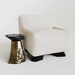 Кресло Cannes с мягкой обивкой букле молочного цвета  варинант исполнения - 2 | Loft Concept в Самаре