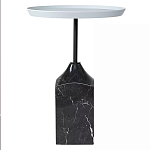 Кофейный столик с круглой столешницей и мраморным основанием Steel Reliability варинант исполнения - 1 | Loft Concept в Самаре