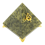 Шкатулка пирамида из натурального камня змеевик Stone Casket варинант исполнения - 1 | Loft Concept в Самаре