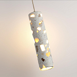 Подвесной светильник с цилиндрическим белым бетонным плафоном Terrazzo Light варинант исполнения - 5 | Loft Concept в Самаре