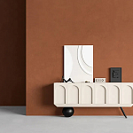 Дизайнерский комод с фактурным фасадом и чёрной ножкой в форме шара Samanta варинант исполнения - 2 | Loft Concept в Самаре