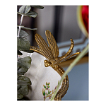 Ваза из фарфора черная с цветочной росписью и бронзовой стрекозой Spring Garden варинант исполнения - 6 | Loft Concept в Самаре