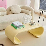 Дизайнерский журнальный стол жёлтый округлой формы Bonyn варинант исполнения - 1 | Loft Concept в Самаре