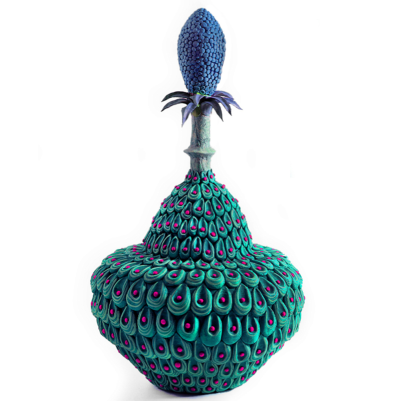 Статуэтка экзотический цветок Exotic Tropical Flower Зеленый Синий Розовый в Самаре | Loft Concept 