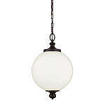 Подвесной светильник с белым стеклянным плафоном в форме шара на цепи Feiss варинант исполнения - 1 | Loft Concept в Самаре