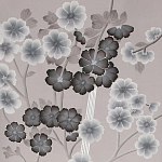 Обои ручная роспись Anemones in Light Dusk colourway on Lilac Hint slub silk варинант исполнения - 2 | Loft Concept в Самаре