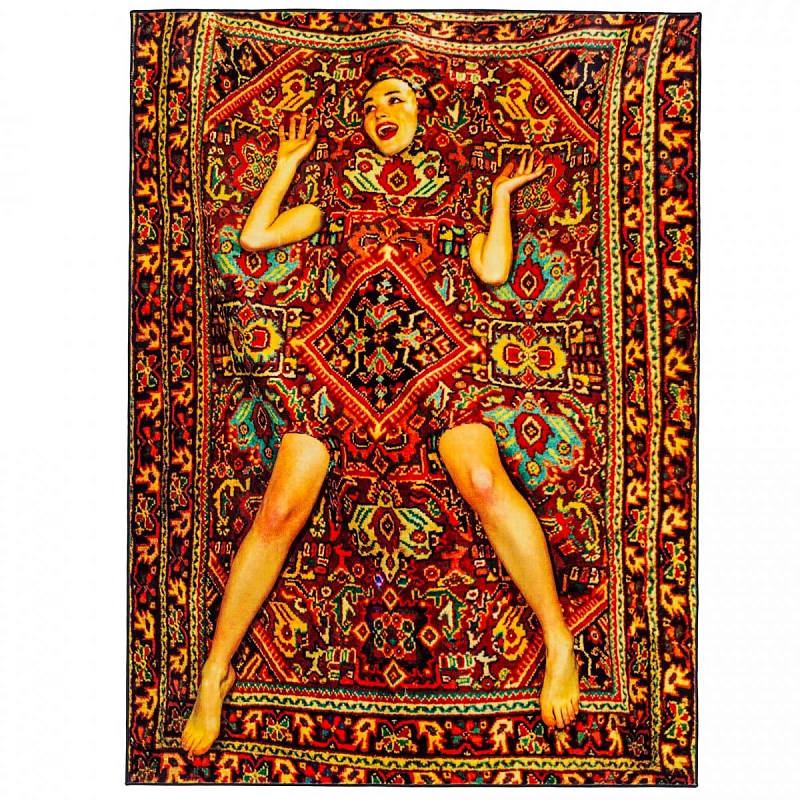 Ковер Seletti Rectangular Rug Lady on Carpet Мульти Ковер Seletti Rectangular Rug Lady on Carpet Мульти в Самаре | Loft Concept