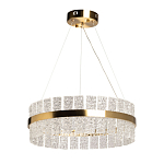 Люстра круглая золотого цвета с прозрачными рельефными стеклянными вставками Textured Glass Chandelier варинант исполнения - 2 | Loft Concept в Самаре