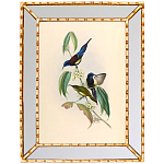 Постер с изображением птиц и цветов в зеркальной раме Blooming Birds Poster варинант исполнения - 5 | Loft Concept в Самаре