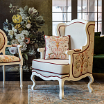 Кресло из массива бука бежевое с растительным орнаментом Raffael Beige Floral Armchair варинант исполнения - 8 | Loft Concept в Самаре