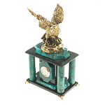 Часы настольные из натурального камня с декором в виде орла Eagle Stone Clock варинант исполнения - 6 | Loft Concept в Самаре