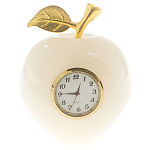 Часы настольные в виде яблока из натурального камня Оникс Stone Clock варинант исполнения - 3 | Loft Concept в Самаре