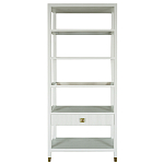 Стеллаж Elsa Dreams White со стеклянными полками и ящиком варинант исполнения - 6 | Loft Concept в Самаре