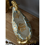 Чаша голубого цвета с оранментом и и бронзовыми фигурами леопардов Eden Garden варинант исполнения - 9 | Loft Concept в Самаре