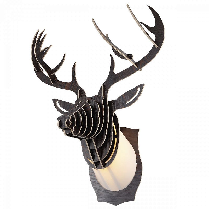 Бра Олень Cardboard Deer Wall Lamp dark Белый Коричневый в Самаре | Loft Concept 