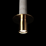 Подвесной светильник с узким цилиндрическим плафоном и золотым металлическим декором Concrete Pipe варинант исполнения - 16 | Loft Concept в Самаре