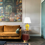 Настольная лампа желтая с изображением птиц Slip Away варинант исполнения - 5 | Loft Concept в Самаре