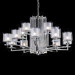 Люстра многоярусная с 15-ю цилиндрическими плафонами из стекла Laurent варинант исполнения - 1 | Loft Concept в Самаре