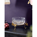 Чаша из прозрачного стекла на бронзовых ножках в виде стрекоз Eden Garden варинант исполнения - 2 | Loft Concept в Самаре