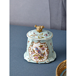 Шкатулка голубого цвета с рисунком и состаренным эффектом Eden Garden варинант исполнения - 3 | Loft Concept в Самаре