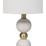 Лампа настольная с каркасом из мраморных шаров и белым абажуром Floor lamp Jewelry варинант исполнения - 2 | Loft Concept в Самаре