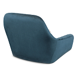 Стул с мягкой синей обивкой из велюра и подъемно-поворотным механизмом на черных колесиках Harper Blue варинант исполнения - 3 | Loft Concept в Самаре