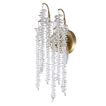 Бра с хрустальными прозрачными подвесками и круглым основанием золотого цвета FAIRYTREE Light варинант исполнения - 1 | Loft Concept в Самаре