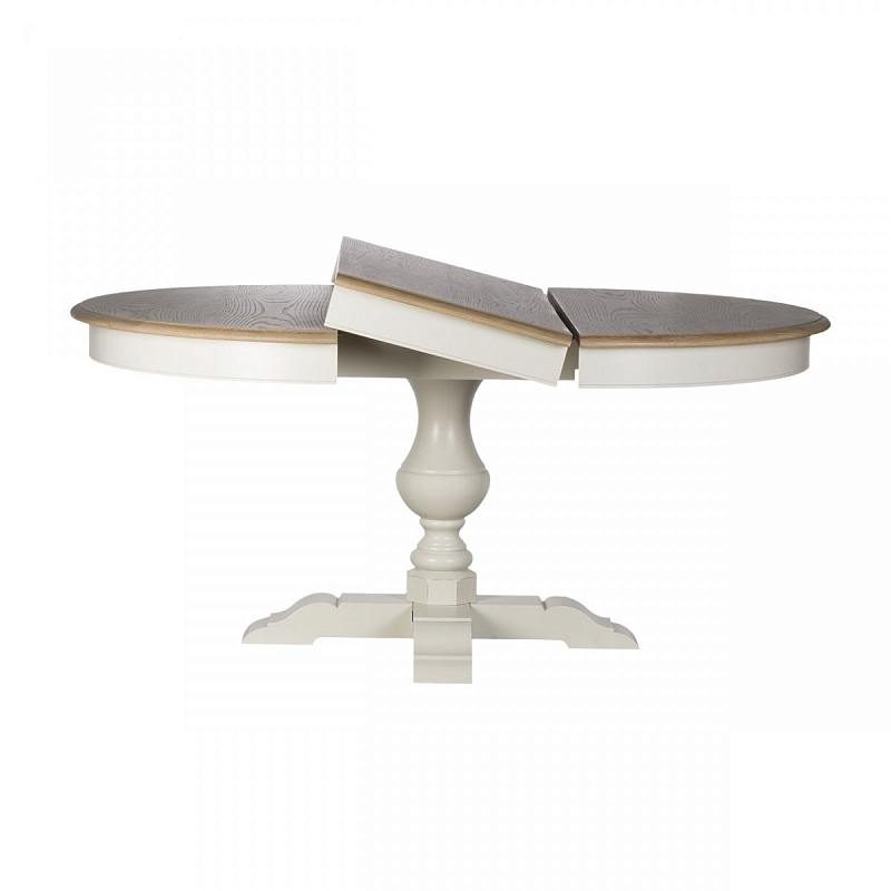 Provence Round Dining Table White раскладной стол Бежевый Белый Provence Round Dining Table White раскладной стол Бежевый Белый в Самаре | Loft Concept