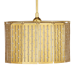 Люстра с золотым фактурным каркасом и тканевым абажуром Lustery Gold варинант исполнения - 3 | Loft Concept в Самаре