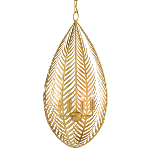Люстра каплевидной формы из золотых пальмовых листьев Graceful Palm Branch