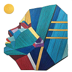 Арт объект на стену из нитей Девушка и Солнце wall panel Girl and Sun варинант исполнения - 2 | Loft Concept в Самаре