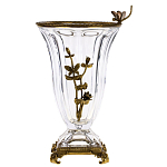 Ваза из прозрачного стекла с бронзовой вставкой в виде цветущей ветви Eden Garden porcelain and bronze варинант исполнения - 1 | Loft Concept в Самаре