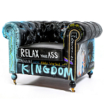 Кресло "Баския и Уорхол" Basquiat Warhol graffiti chair натуральная кожа варинант исполнения - 10 | Loft Concept в Самаре