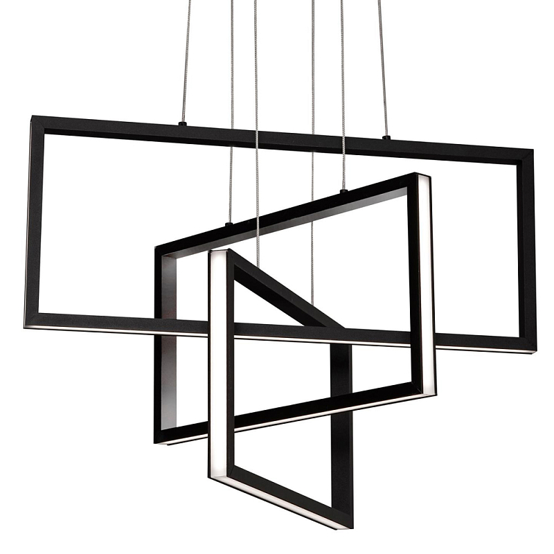 Люстра светодиодная прямоугольная LED Chandelier Rectangular Черный Белый Люстра светодиодная прямоугольная LED Chandelier Rectangular Черный Белый в Самаре | Loft Concept